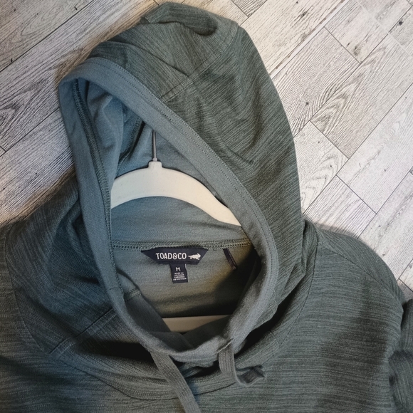 Toad & Co Intermosso Hooded Sweatshirt Dress Pockets Tunic Size Medium Green - Picture 3 of 11